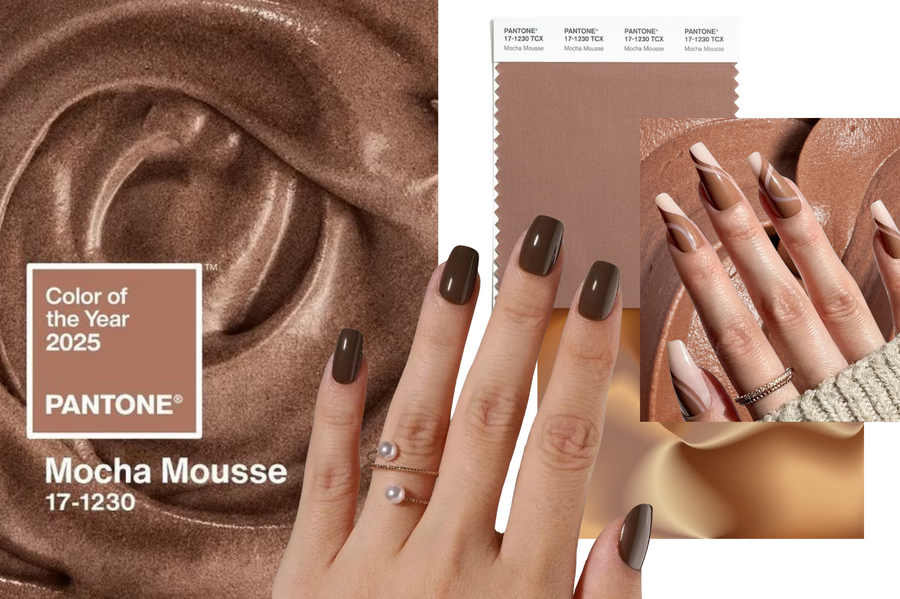 Nail Trends Inspired by Mocha Mousse, Pantone's Color of the Year