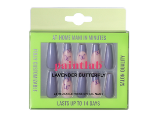 Lavender Butterfly (Coffin) Press-on Nails