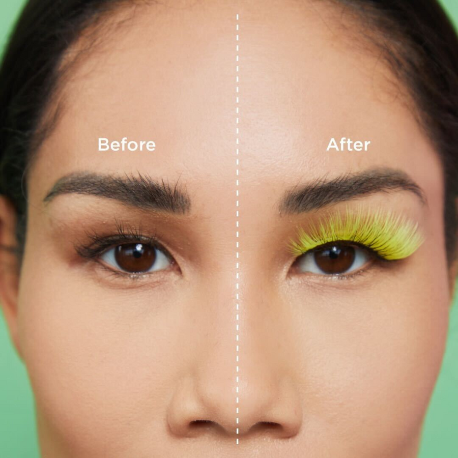 Optical Green Lashes - Before and After