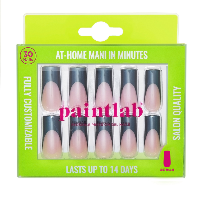 Noir Chrome Square Press-On Nails