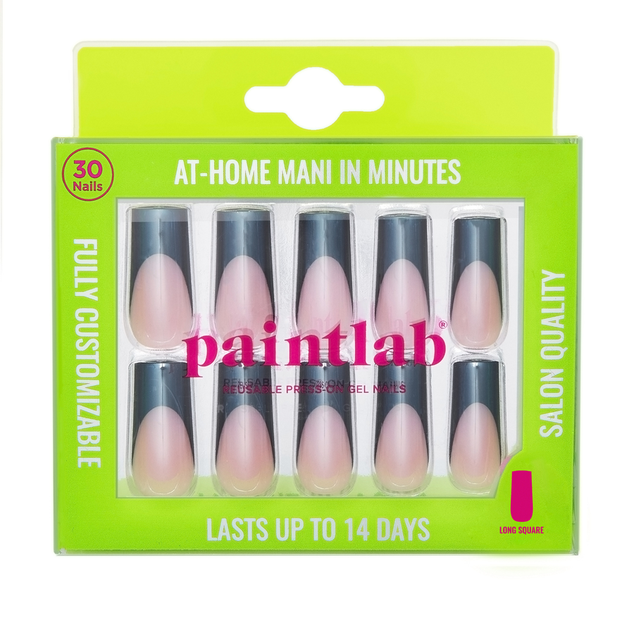 Noir Chrome Square Press-On Nails
