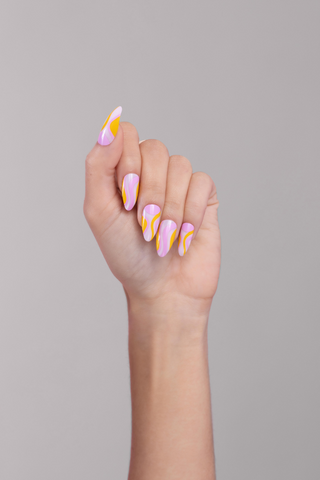 Orange Swirl Press-on Nails