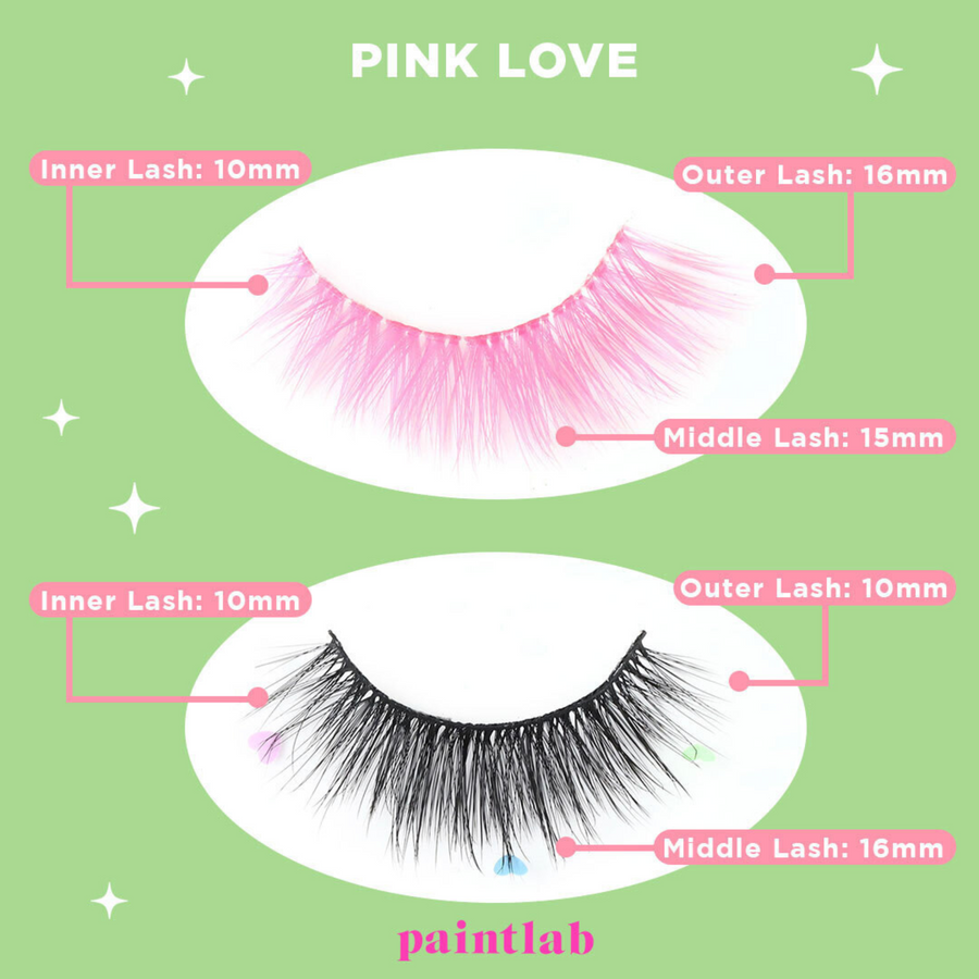 Pink Love Lashes Size Chart