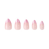 Unboxed Chrome Pink Tips Press-on Nails