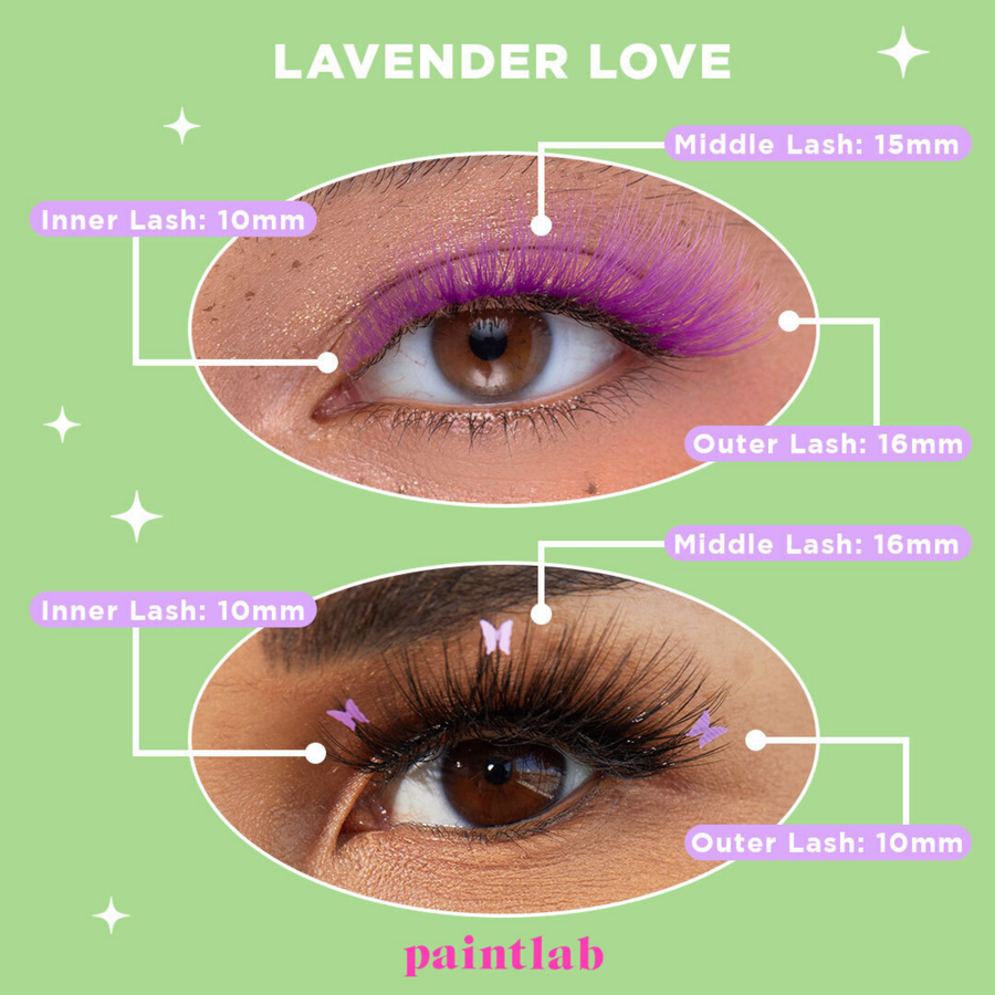 Lavender Love Lashes - Fake Lashes Size Chart