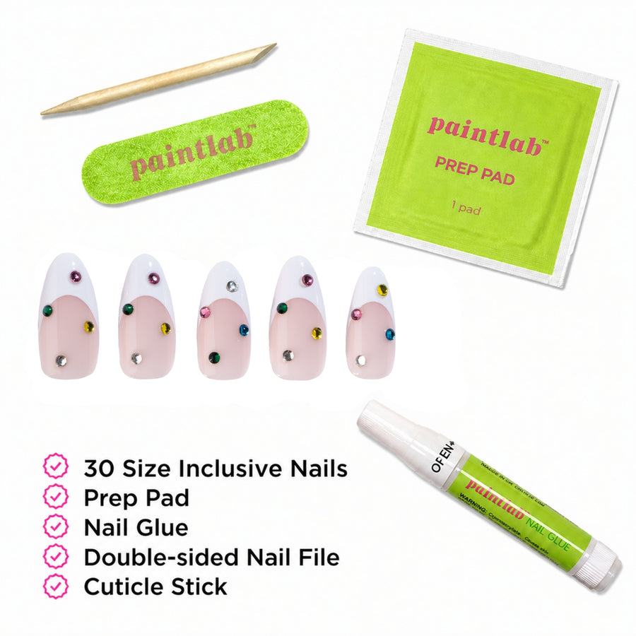 Bejeweled Almond Press-On Nails - PaintLab