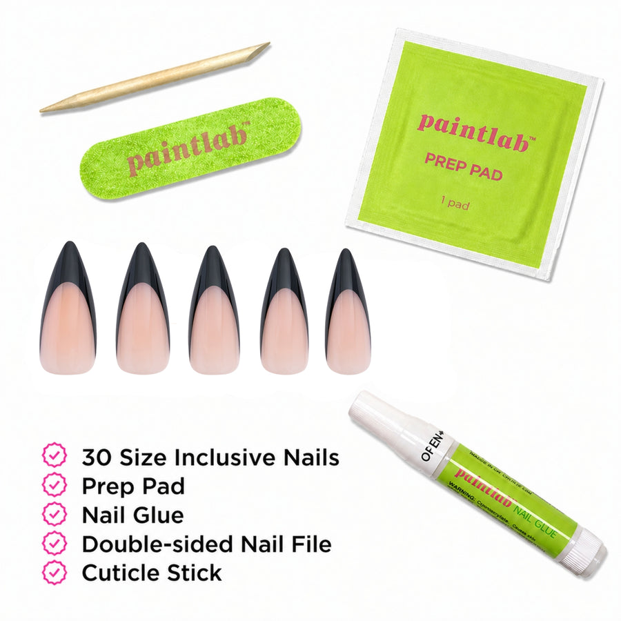 Black Stiletto Press-On Nails - PaintLab