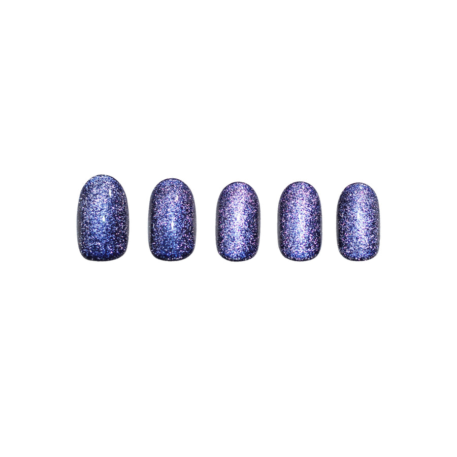 Black Velvet Oval Press-On Nails - PaintLab