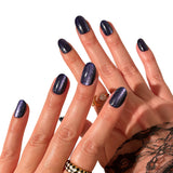 Black Velvet Oval Press-On Nails - PaintLab