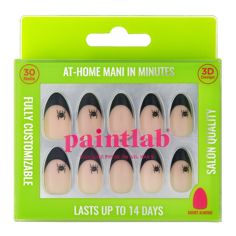 Black Widow Short Almond Press-On Nails