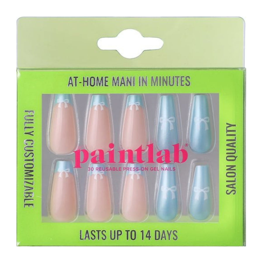 Blue Coquette Coffin Sleek Press-On Nails - PaintLab
