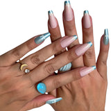 Blue Coquette Coffin Sleek Press-On Nails - PaintLab