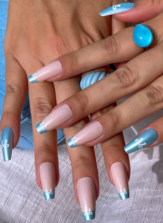 Blue Coquette Press-on Nails