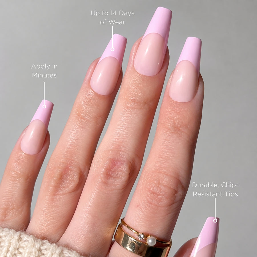 Blush Pink Coffin Sleek Press-On Nails - PaintLab