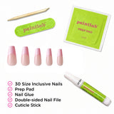 Blush Pink Coffin Sleek Press-On Nails - PaintLab