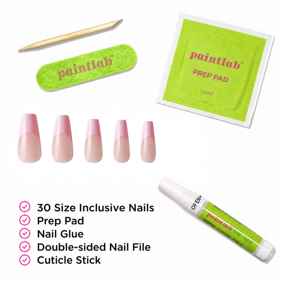 Blush Pink Coffin Sleek Press-On Nails - PaintLab