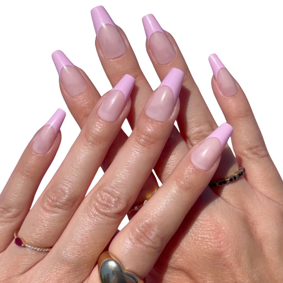 Blush Pink Coffin Sleek Press-On Nails - PaintLab