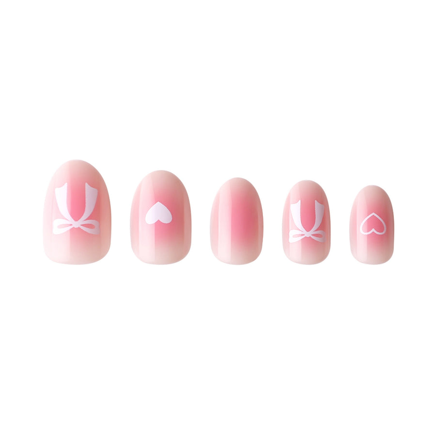 Blushing Oval Bows Press-On Nails - PaintLab