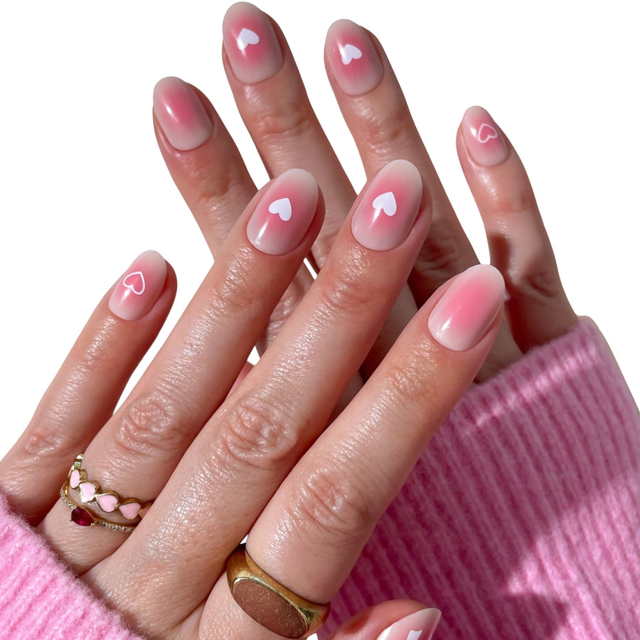 Blushing Oval Bows Press-On Nails - PaintLab