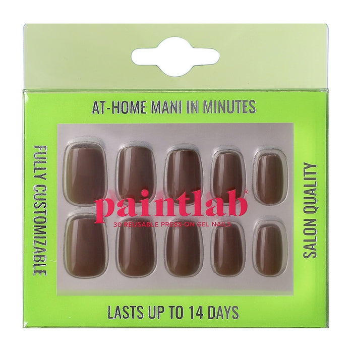 Brown Mocha Squoval Press-On Nails - PaintLab