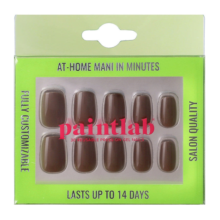 Brown Mocha Squoval Press-On Nails - PaintLab