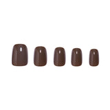 Brown Mocha Squoval Press-On Nails - PaintLab