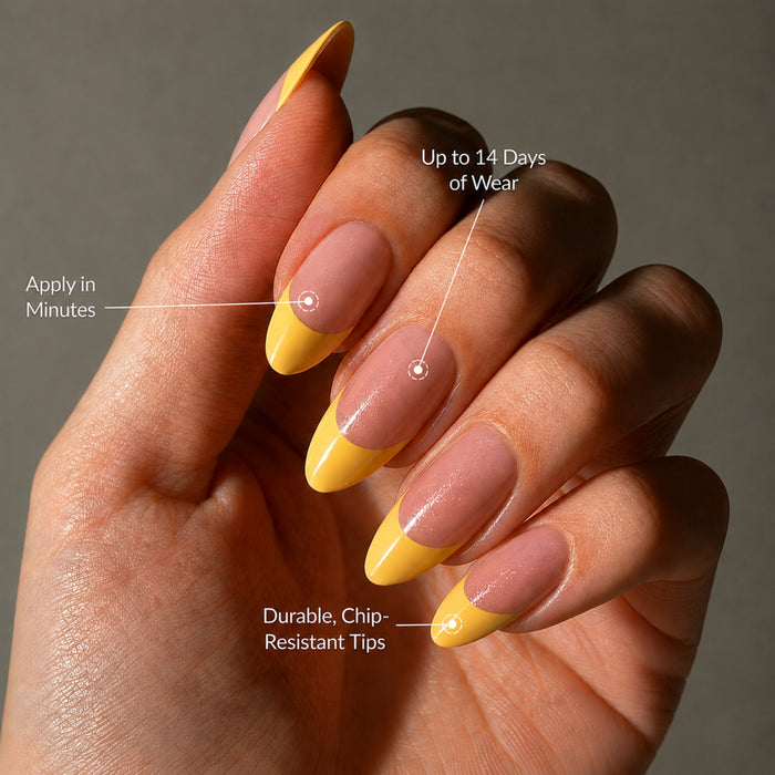 Butter Yellow Chrome Press-On Nails - PaintLab