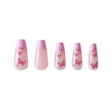 Butterfly Kiss Coffin Sleek Press-On Nails - PaintLab