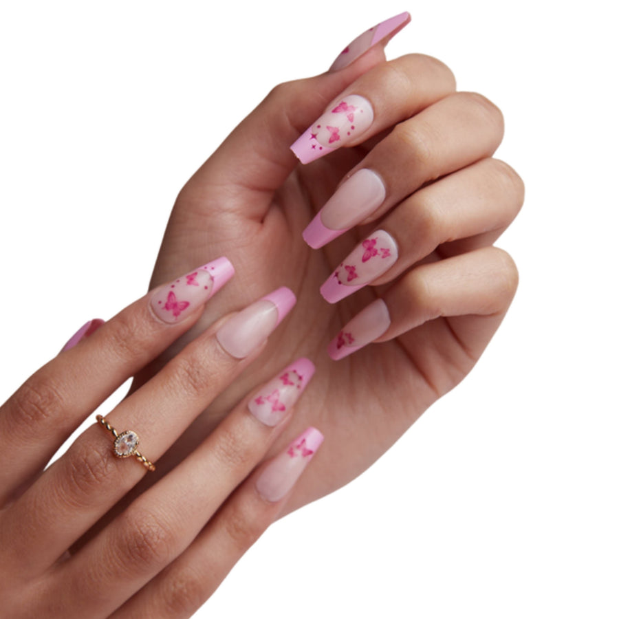 Butterfly Kiss Coffin Sleek Press-On Nails - PaintLab