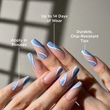 Celestial Waves Coffin Sleek Press-On Nails - PaintLab