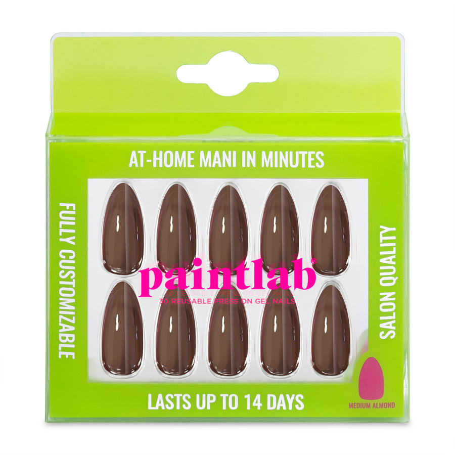 Chocolate Glaze Almond Press-On Nails