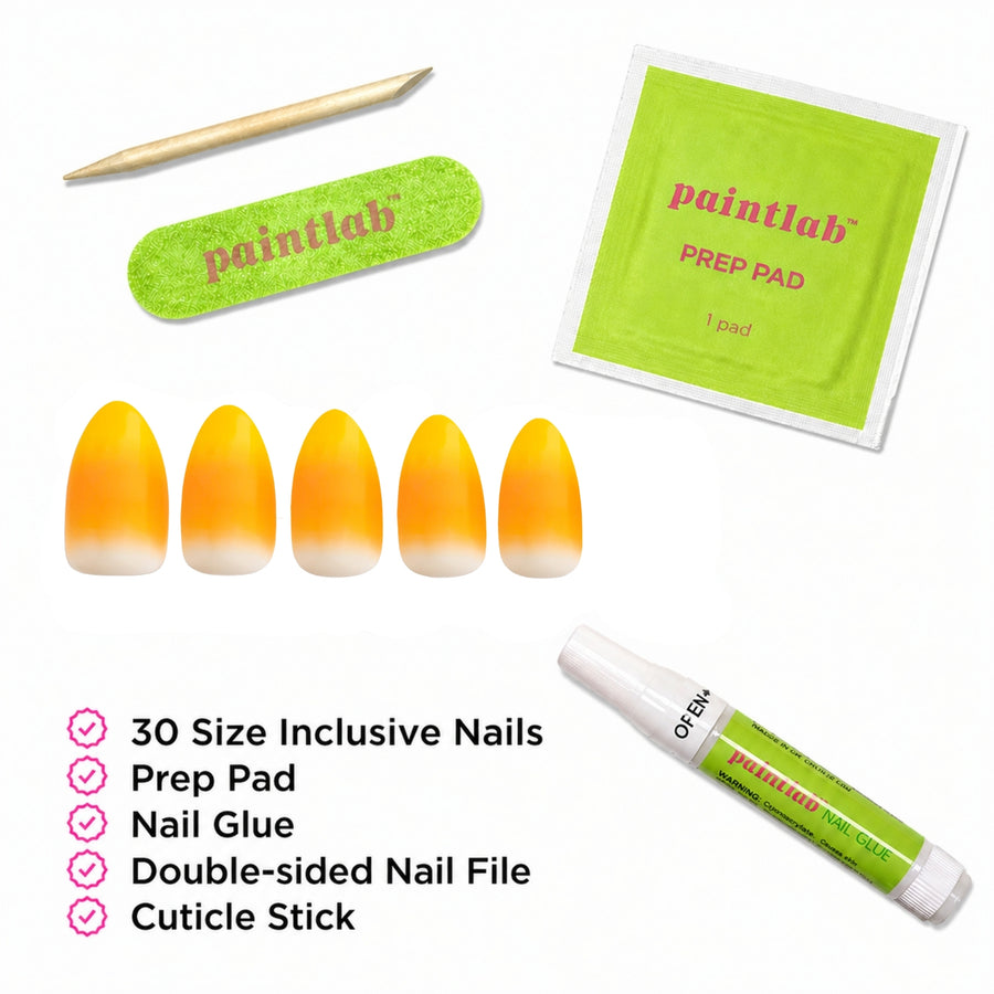 Candy Corn Almond Press-On Nails - PaintLab