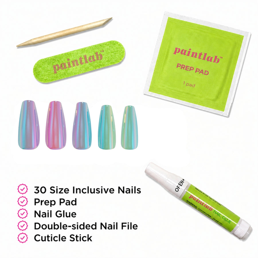 Check You Out II Coffin Sleek Press-On Nails - PaintLab