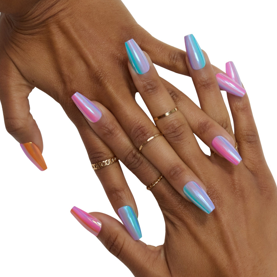 Check You Out II Coffin Sleek Press-On Nails - PaintLab