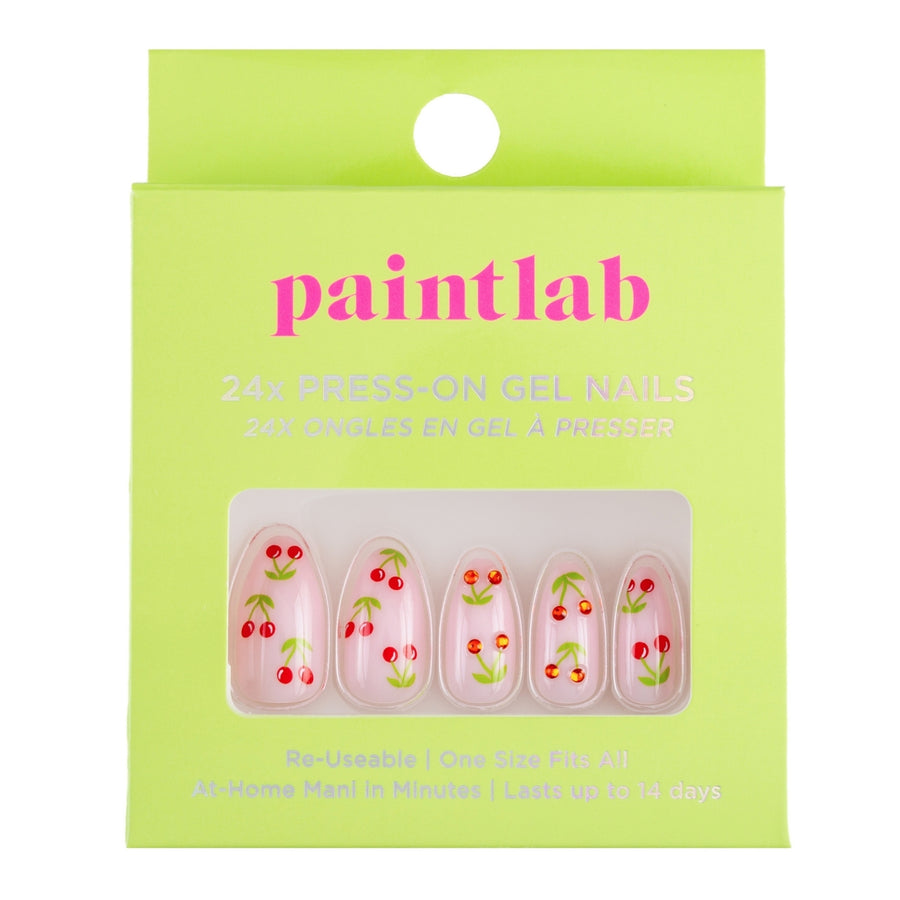 Cherry Bomb Almond Press-On Nails - PaintLab