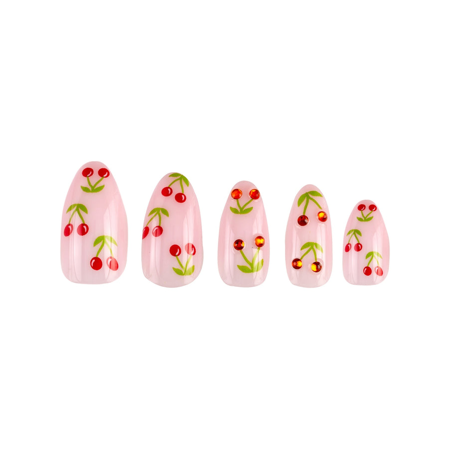 Cherry Bomb Almond Press-On Nails - PaintLab