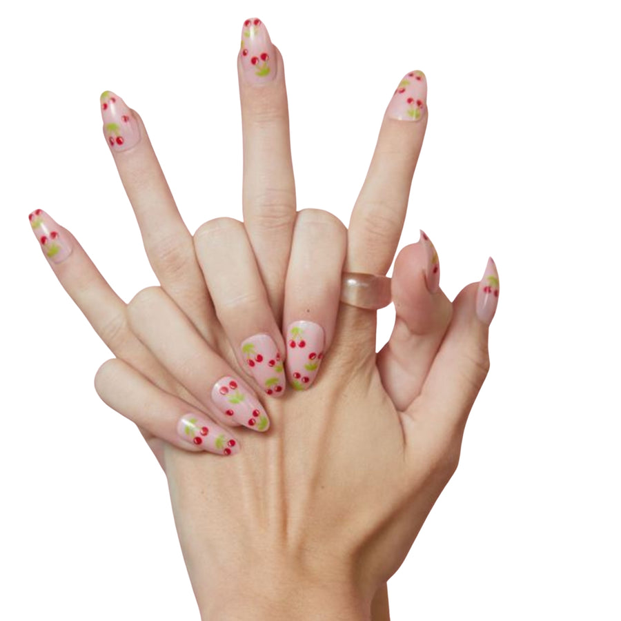 Cherry Bomb Almond Press-On Nails - PaintLab