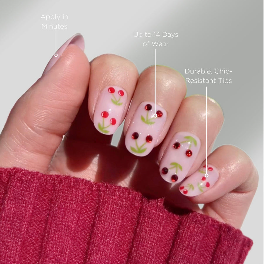 Cherry Bomb II in Oval Press-On Nails - PaintLab