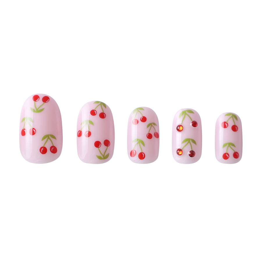 Cherry Bomb II in Oval Press-On Nails - PaintLab