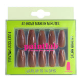 Chocolate Cat Eye Coffin Sleek Press-On Nails - PaintLab