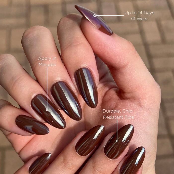Chocolate Glaze Almond Press-On Nails - PaintLab