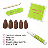 Chocolate Glaze Almond Press-On Nails - PaintLab