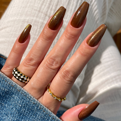 Chocolate Cat Eye Press-on Nails