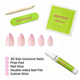 Chrome Pink Tips Short Almond Press-On Nails - PaintLab