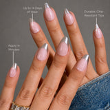 Chrome Silver Tips Short Almond Press-On Nails - PaintLab