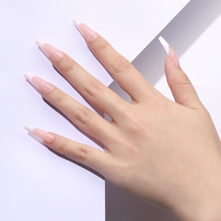 Classic French Extra Long Press-on Nails
