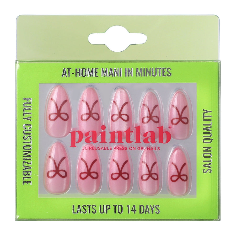 Coquette Bow Almond Press-On Nails