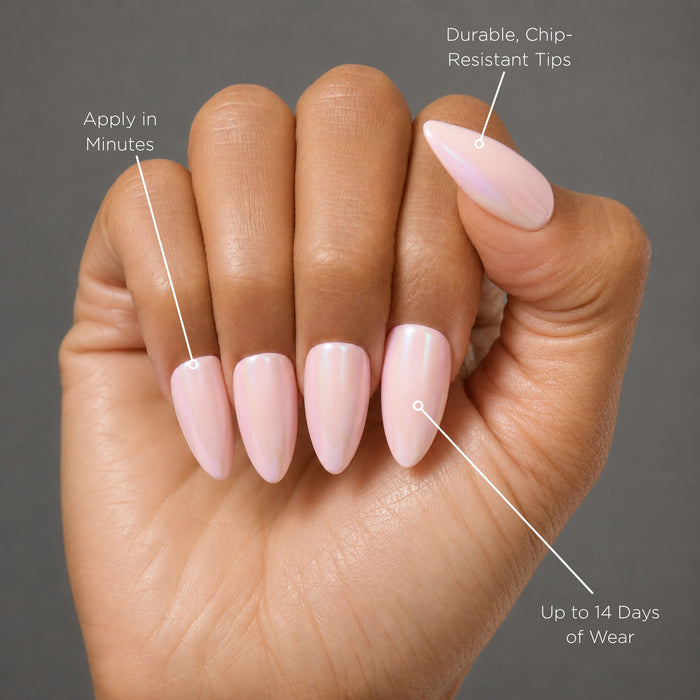 Cotton Candy Chrome Almond Press-On Nails - PaintLab