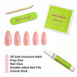 Cotton Candy Chrome Almond Press-On Nails - PaintLab