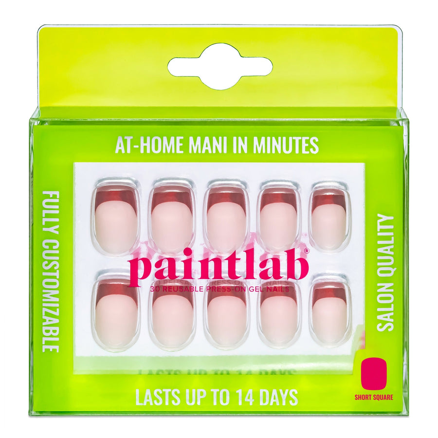 Crimson Tips Square Press-On Nails - PaintLab